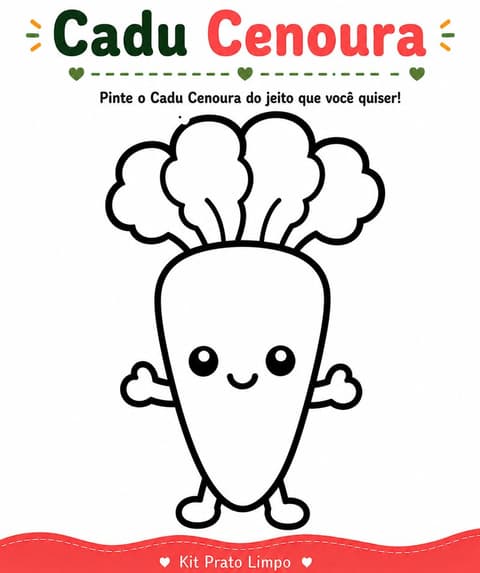 Ficha: Cadu Cenoura, folha para colorir